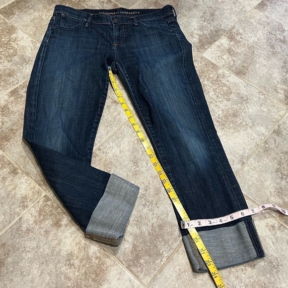Citizens of Humanity Dani cropped straight leg dark wash jeans stretchy … - Picture 7 of 10